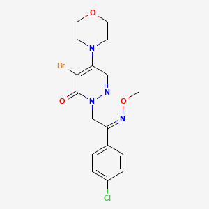 molecular formula C17H18BrClN4O3 B2747414 4-溴-2-[2-(4-氯苯基)-2-(甲氧基亚胺)乙基]-5-吗啉基-3(2H)-吡啄啉酮 CAS No. 477855-44-0