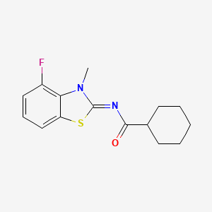 molecular formula C15H17FN2OS B2747416 N-(4-氟-3-甲基-1,3-苯并噻唑-2-基亚甲基)环己基甲酰胺 CAS No. 868371-49-7