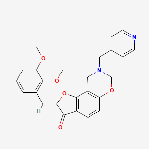 molecular formula C25H22N2O5 B2747419 (Z)-2-(2,3-dimethoxybenzylidene)-8-(pyridin-4-ylmethyl)-8,9-dihydro-2H-benzofuro[7,6-e][1,3]oxazin-3(7H)-one CAS No. 929968-21-8