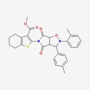molecular formula C29H28N2O5S B2747420 methyl 2-(4,6-dioxo-2-(o-tolyl)-3-(p-tolyl)tetrahydro-2H-pyrrolo[3,4-d]isoxazol-5(3H)-yl)-4,5,6,7-tetrahydrobenzo[b]thiophene-3-carboxylate CAS No. 1005093-66-2