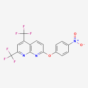 molecular formula C16H7F6N3O3 B2747426 7-(4-Nitrophenoxy)-2,4-bis(trifluoromethyl)-1,8-naphthyridine CAS No. 338978-20-4
