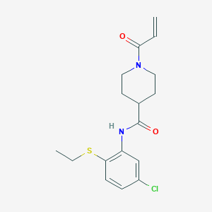 molecular formula C17H21ClN2O2S B2747428 N-(5-Chloro-2-ethylsulfanylphenyl)-1-prop-2-enoylpiperidine-4-carboxamide CAS No. 2411238-93-0