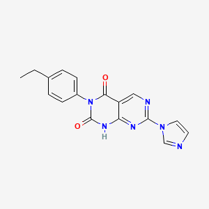 molecular formula C17H14N6O2 B2747431 3-(4-ethylphenyl)-7-(1H-imidazol-1-yl)pyrimido[4,5-d]pyrimidine-2,4(1H,3H)-dione CAS No. 1255783-07-3
