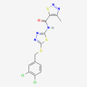 molecular formula C13H9Cl2N5OS3 B2747440 N-(5-((3,4-dichlorobenzyl)thio)-1,3,4-thiadiazol-2-yl)-4-methyl-1,2,3-thiadiazole-5-carboxamide CAS No. 1351620-27-3