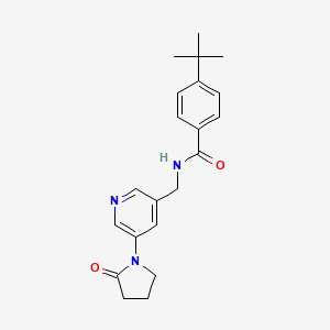 molecular formula C21H25N3O2 B2747442 4-(tert-butyl)-N-((5-(2-oxopyrrolidin-1-yl)pyridin-3-yl)methyl)benzamide CAS No. 2034465-05-7