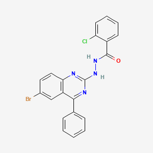 molecular formula C21H14BrClN4O B2747443 N'-(6-bromo-4-phenylquinazolin-2-yl)-2-chlorobenzohydrazide CAS No. 321968-15-4