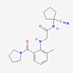 molecular formula C20H26N4O2 B2747445 N-(1-cyanocyclopentyl)-2-{[2-methyl-6-(pyrrolidine-1-carbonyl)phenyl]amino}acetamide CAS No. 1241059-58-4