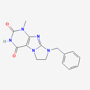 molecular formula C15H15N5O2 B2747448 6-Benzyl-4-methyl-7,8-dihydropurino[7,8-a]imidazole-1,3-dione CAS No. 382649-10-7