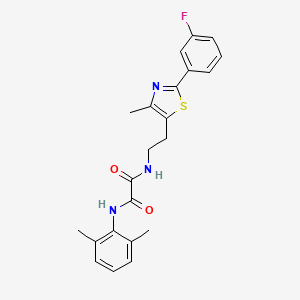 molecular formula C22H22FN3O2S B2747451 N'-(2,6-dimethylphenyl)-N-[2-[2-(3-fluorophenyl)-4-methyl-1,3-thiazol-5-yl]ethyl]oxamide CAS No. 895804-28-1