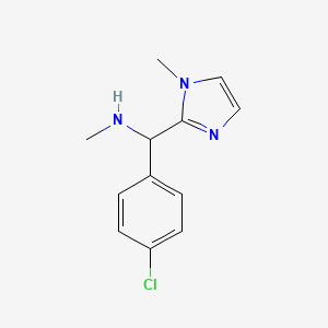 molecular formula C12H14ClN3 B2747452 [(4-chlorophenyl)(1-methyl-1H-imidazol-2-yl)methyl](methyl)amine CAS No. 879362-75-1