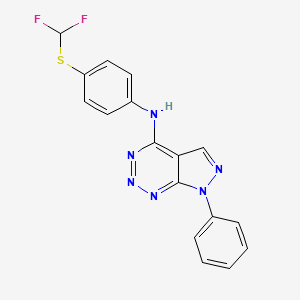 molecular formula C17H12F2N6S B2747454 N-(4-((difluoromethyl)thio)phenyl)-7-phenyl-7H-pyrazolo[3,4-d][1,2,3]triazin-4-amine CAS No. 1251578-64-9