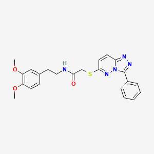 molecular formula C23H23N5O3S B2747456 N-(3,4-dimethoxyphenethyl)-2-((3-phenyl-[1,2,4]triazolo[4,3-b]pyridazin-6-yl)thio)acetamide CAS No. 852372-74-8