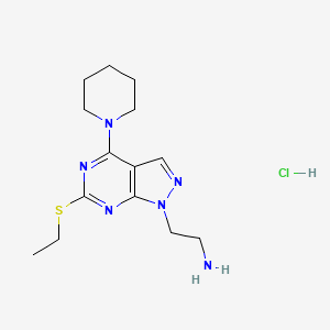 molecular formula C14H23ClN6S B2747461 2-(6-(ethylthio)-4-(piperidin-1-yl)-1H-pyrazolo[3,4-d]pyrimidin-1-yl)ethan-1-amine hydrochloride CAS No. 2176124-87-9