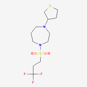 molecular formula C12H21F3N2O2S2 B2747470 1-(四氢噻吩-3-基)-4-((3,3,3-三氟丙基)磺酰)-1,4-二氮杂环庚烷 CAS No. 2309554-02-5