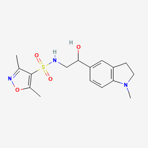 molecular formula C16H21N3O4S B2747471 N-(2-羟基-2-(1-甲基吲哚-5-基)乙基)-3,5-二甲基异噁唑-4-磺酰胺 CAS No. 1706041-12-4
