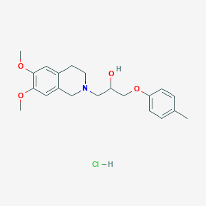 molecular formula C21H28ClNO4 B2747476 1-(6,7-dimethoxy-3,4-dihydroisoquinolin-2(1H)-yl)-3-(p-tolyloxy)propan-2-ol hydrochloride CAS No. 1185432-23-8