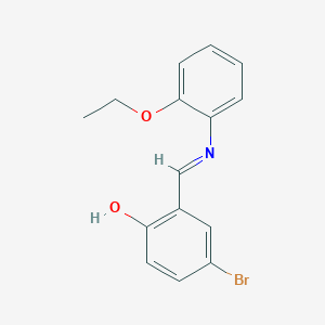 molecular formula C15H14BrNO2 B2747480 4-bromo-2-{(E)-[(2-ethoxyphenyl)imino]methyl}phenol CAS No. 78095-88-2