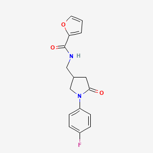 molecular formula C16H15FN2O3 B2747486 N-((1-(4-fluorophenyl)-5-oxopyrrolidin-3-yl)methyl)furan-2-carboxamide CAS No. 954668-16-7