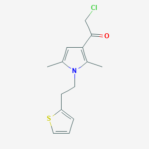molecular formula C14H16ClNOS B2747487 2-氯-1-{2,5-二甲基-1-[2-(噻吩-2-基)乙基]-1H-吡咯-3-基}乙酮 CAS No. 852296-89-0