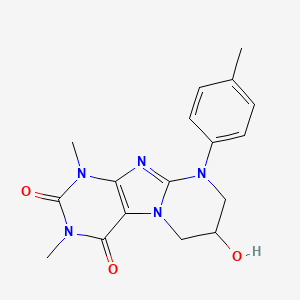 molecular formula C17H19N5O3 B2747489 7-羟基-1,3-二甲基-9-(4-甲基苯基)-7,8-二氢-6H-嘧啶并[7,8-a]嘧啶-2,4-二酮 CAS No. 80248-90-4