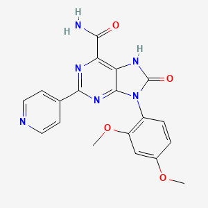 molecular formula C19H16N6O4 B2747498 9-(2,4-二甲氧基苯基)-8-氧代-2-吡啶-4-基-7H-嘧啶-6-羧酰胺 CAS No. 898443-09-9