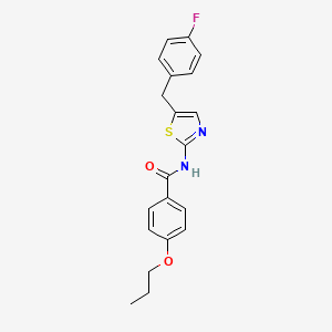 molecular formula C20H19FN2O2S B2747501 N-(5-(4-fluorobenzyl)thiazol-2-yl)-4-propoxybenzamide CAS No. 305376-50-5