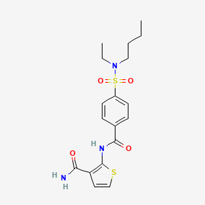 molecular formula C18H23N3O4S2 B2747505 2-(4-(N-butyl-N-ethylsulfamoyl)benzamido)thiophene-3-carboxamide CAS No. 864941-10-6
