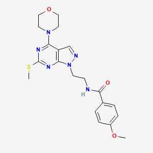 molecular formula C20H24N6O3S B2747506 4-甲氧基-N-(2-(6-(甲硫基)-4-吗啉基-1H-吡唑并[3,4-d]嘧啶-1-基)乙基)苯甲酰胺 CAS No. 941985-95-1