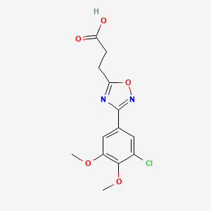molecular formula C13H13ClN2O5 B2747507 3-[3-(3-Chloro-4,5-dimethoxyphenyl)-1,2,4-oxadiazol-5-yl]propanoic acid CAS No. 937626-14-7