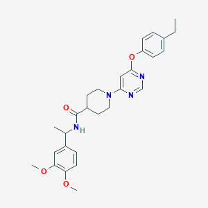 molecular formula C28H34N4O4 B2747508 N-[1-(3,4-dimethoxyphenyl)ethyl]-1-[6-(4-ethylphenoxy)pyrimidin-4-yl]piperidine-4-carboxamide CAS No. 1115999-14-8