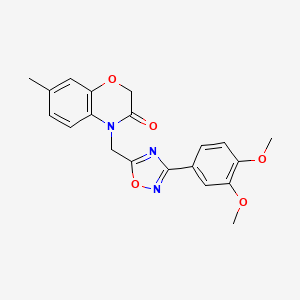 molecular formula C20H19N3O5 B2747509 4-((3-(3,4-dimethoxyphenyl)-1,2,4-oxadiazol-5-yl)methyl)-7-methyl-2H-benzo[b][1,4]oxazin-3(4H)-one CAS No. 1105213-61-3