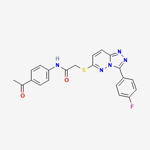 molecular formula C21H16FN5O2S B2747513 N-(4-acetylphenyl)-2-((3-(4-fluorophenyl)-[1,2,4]triazolo[4,3-b]pyridazin-6-yl)thio)acetamide CAS No. 852374-03-9