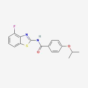 molecular formula C17H15FN2O2S B2747514 N-(4-fluorobenzo[d]thiazol-2-yl)-4-isopropoxybenzamide CAS No. 868368-79-0