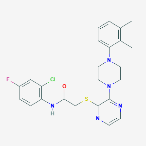 molecular formula C24H25ClFN5OS B2747524 N-(2-chloro-4-fluorophenyl)-2-({3-[4-(2,3-dimethylphenyl)piperazin-1-yl]pyrazin-2-yl}sulfanyl)acetamide CAS No. 1031954-65-0