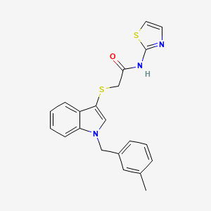 molecular formula C21H19N3OS2 B2747529 2-((1-(3-methylbenzyl)-1H-indol-3-yl)thio)-N-(thiazol-2-yl)acetamide CAS No. 681276-00-6