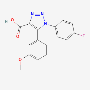 molecular formula C16H12FN3O3 B2747537 1-(4-fluorophenyl)-5-(3-methoxyphenyl)-1H-1,2,3-triazole-4-carboxylic acid CAS No. 1330024-76-4