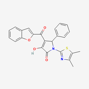 molecular formula C24H18N2O4S B2747546 4-(benzofuran-2-carbonyl)-1-(4,5-dimethylthiazol-2-yl)-3-hydroxy-5-phenyl-1H-pyrrol-2(5H)-one CAS No. 823827-97-0
