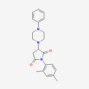 molecular formula C22H25N3O2 B2747548 1-(2,4-Dimethylphenyl)-3-(4-phenylpiperazin-1-yl)pyrrolidine-2,5-dione CAS No. 313377-73-0