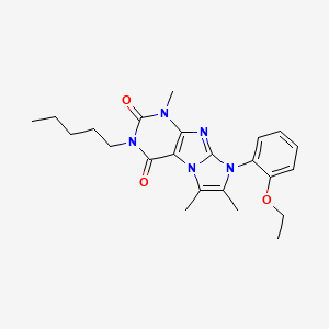 molecular formula C23H29N5O3 B2747550 6-(2-Ethoxyphenyl)-4,7,8-trimethyl-2-pentylpurino[7,8-a]imidazole-1,3-dione CAS No. 904372-49-2