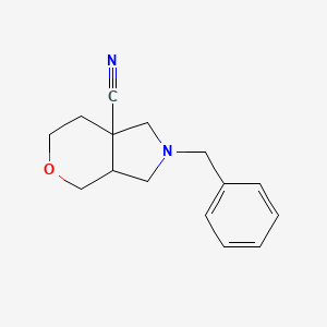 molecular formula C15H18N2O B2747551 2-Benzyl-1,3,3a,4,6,7-hexahydropyrano[3,4-c]pyrrole-7a-carbonitrile CAS No. 2167279-96-9