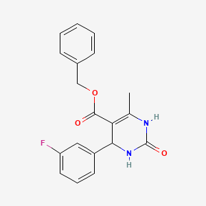 molecular formula C19H17FN2O3 B2747552 Benzyl 4-(3-fluorophenyl)-6-methyl-2-oxo-1,2,3,4-tetrahydropyrimidine-5-carboxylate CAS No. 302561-48-4