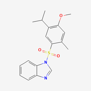 molecular formula C18H20N2O3S B2747554 1-[4-methoxy-2-methyl-5-(propan-2-yl)benzenesulfonyl]-1H-1,3-benzodiazole CAS No. 873680-33-2