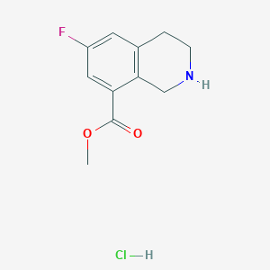 molecular formula C11H13ClFNO2 B2747557 Methyl 6-fluoro-1,2,3,4-tetrahydroisoquinoline-8-carboxylate;hydrochloride CAS No. 2416236-64-9