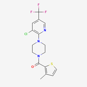1-[3-Chloro-5-(trifluoromethyl)pyridin-2-yl]-4-(3-methylthiophene-2-carbonyl)piperazine