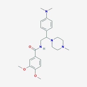 molecular formula C24H34N4O3 B2747561 N-(2-(4-(二甲基氨基)苯基)-2-(4-甲基哌嗪-1-基)乙基)-3,4-二甲氧基苯甲酰胺 CAS No. 946218-32-2