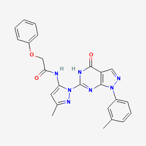 N-(3-methyl-1-(4-oxo-1-(m-tolyl)-4,5-dihydro-1H-pyrazolo[3,4-d]pyrimidin-6-yl)-1H-pyrazol-5-yl)-2-phenoxyacetamide