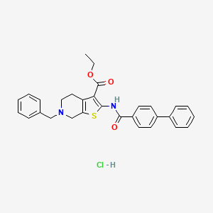 Ethyl 2-([1,1'-biphenyl]-4-ylcarboxamido)-6-benzyl-4,5,6,7-tetrahydrothieno[2,3-c]pyridine-3-carboxylate hydrochloride