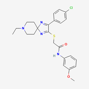2-((3-(4-chlorophenyl)-8-ethyl-1,4,8-triazaspiro[4.5]deca-1,3-dien-2-yl)thio)-N-(3-methoxyphenyl)acetamide