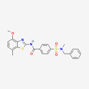 4-[benzyl(methyl)sulfamoyl]-N-(4-methoxy-7-methyl-1,3-benzothiazol-2-yl)benzamide