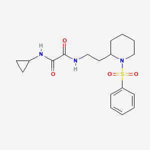 N1-cyclopropyl-N2-(2-(1-(phenylsulfonyl)piperidin-2-yl)ethyl)oxalamide